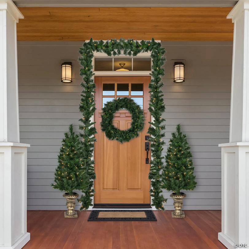 Northlight 5-Piece Pre-Lit Norwich Pine Artificial Christmas Entryway Set