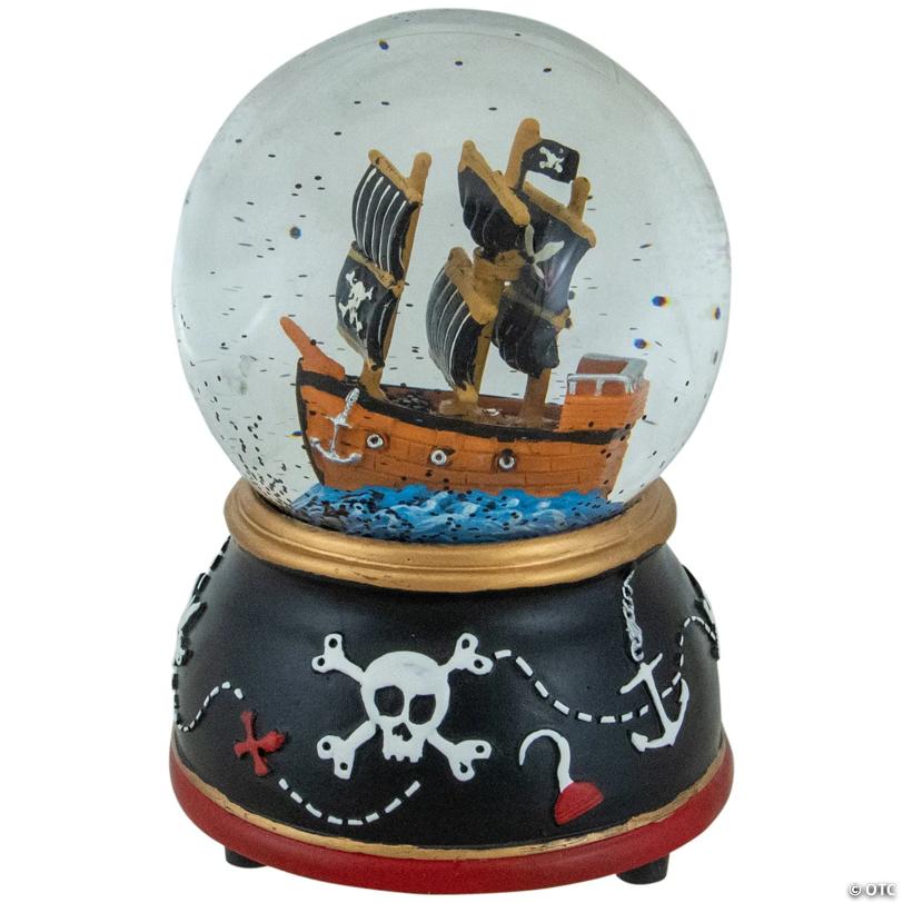 Northlight 5" Children's Musical Pirate Ship at Sea Snow Globe