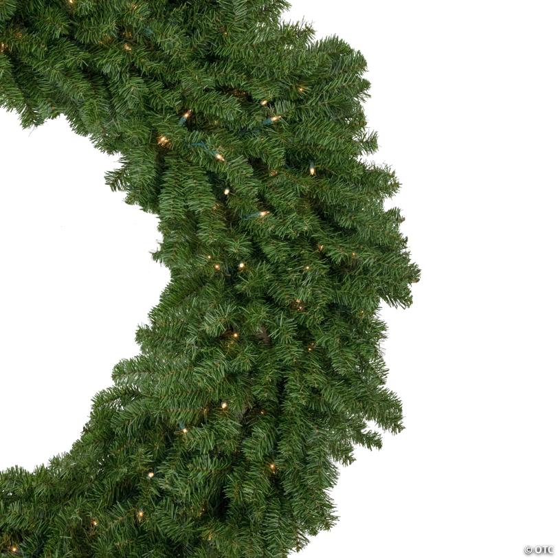 Northlight 5' Pre-Lit Commercial Canadian Pine Artificial Christmas Wreath  Clear Lights