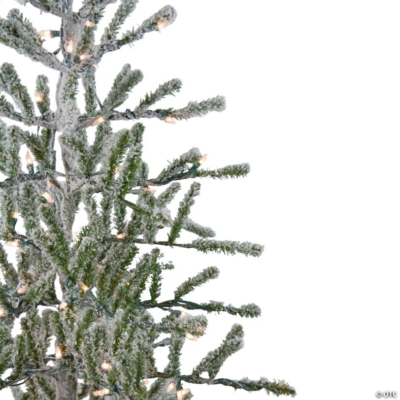 Northlight 5' Pre-Lit Medium Flocked Alpine Twig Artificial Christmas Tree - Warm White Lights