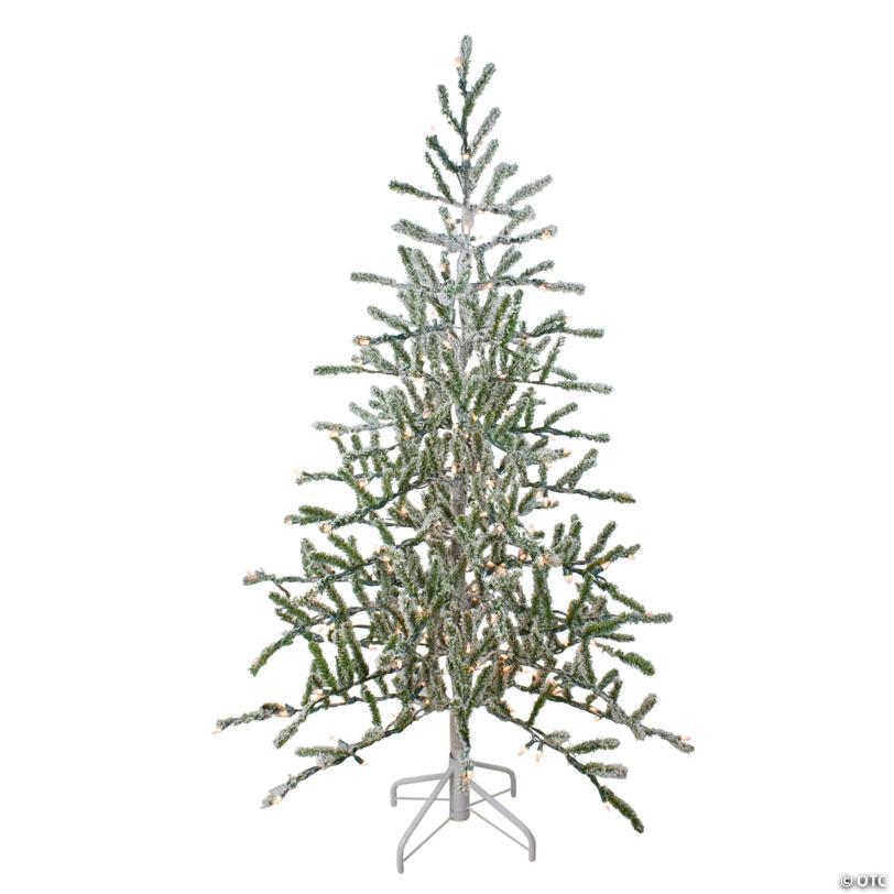 Northlight 5' Pre-Lit Medium Flocked Alpine Twig Artificial Christmas Tree - Warm White Lights