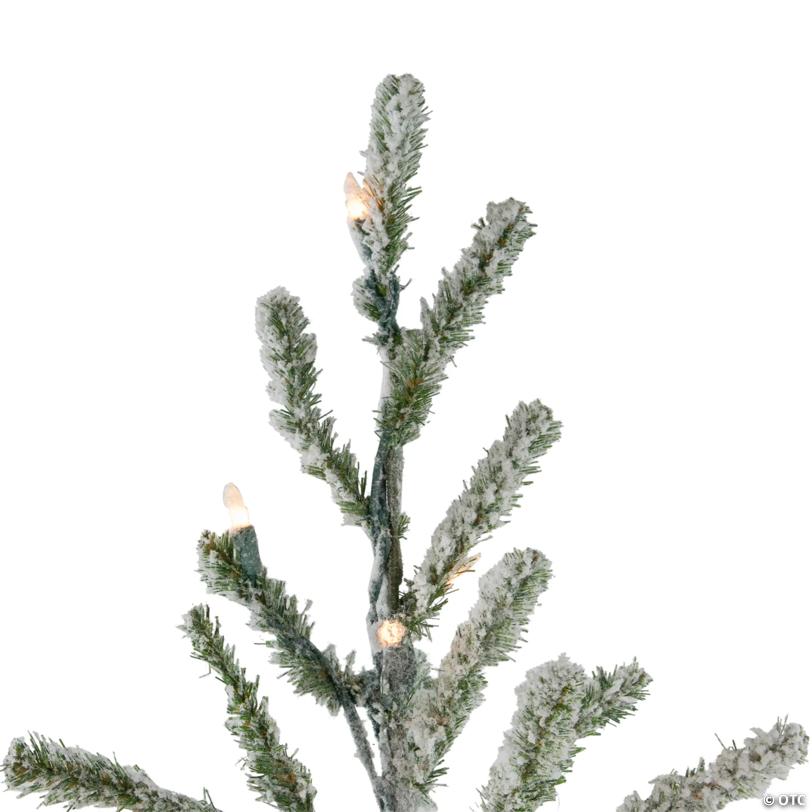 Northlight 5' Pre-Lit Medium Flocked Alpine Twig Artificial Christmas Tree - Warm White Lights