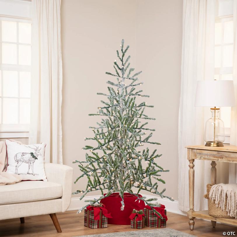 Northlight 5' Pre-Lit Medium Flocked Alpine Twig Artificial Christmas Tree - Warm White Lights