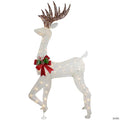 Northlight 60" LED Lighted Glitter Reindeer with Red Bow Outdoor Christmas Decoration