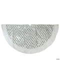 Northlight 60" White and Silver Sequin Snowflake Christmas Tree Skirt with Faux Fur Border