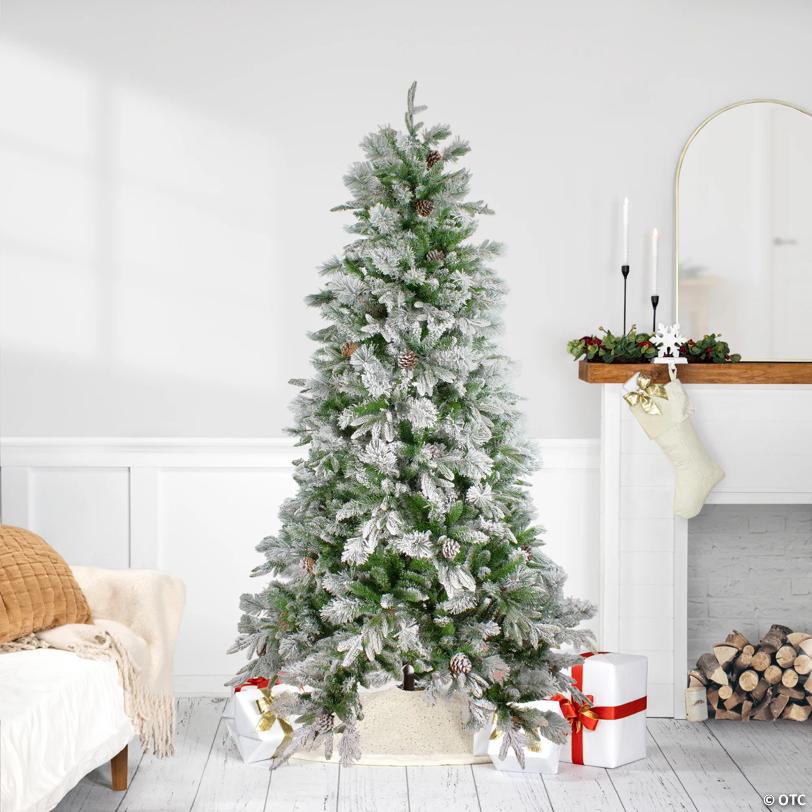Northlight 6.5' Flocked Rosemary Emerald Angel Pine Artificial Christmas Tree - Unlit