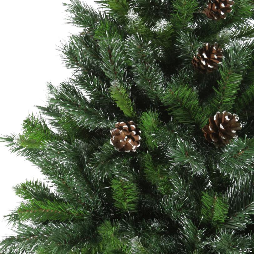 Northlight 6.5' Full Snowy Delta Pine with Pine Cones Artificial Christmas Tree - Unlit