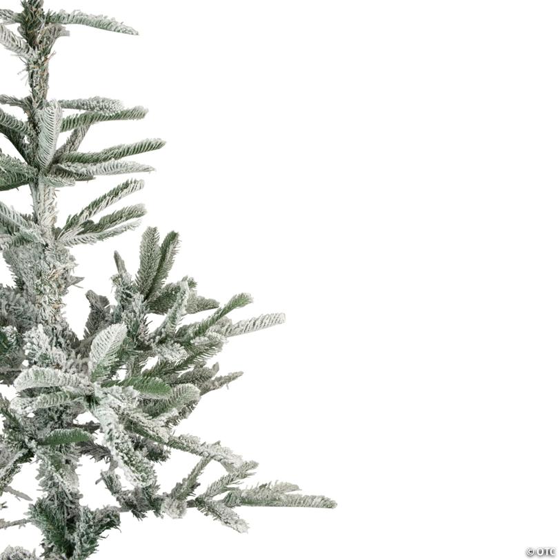 Northlight 6.5' Green Slim Flocked Nordmann Fir Artificial Christmas Tree - Unlit