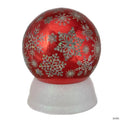 Northlight 6.5" LED Lighted Shiny Red Snowflake Water Globe Tabletop Decoration