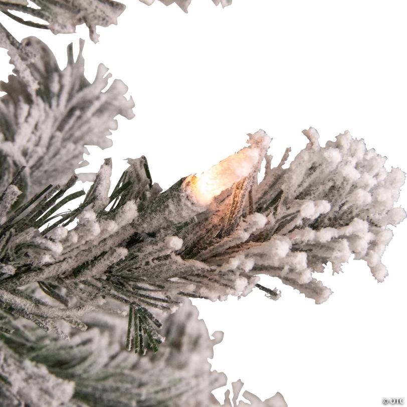 Northlight 6.5' Pre-Lit Flocked Madison Pine Medium Artificial Christmas Tree  Clear Lights