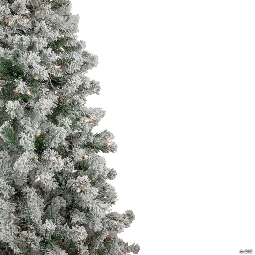 Northlight 6.5' Pre-Lit Flocked Madison Pine Medium Artificial Christmas Tree  Clear Lights