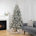 Northlight 6.5' Pre-Lit Flocked Madison Pine Medium Artificial Christmas Tree  Clear Lights