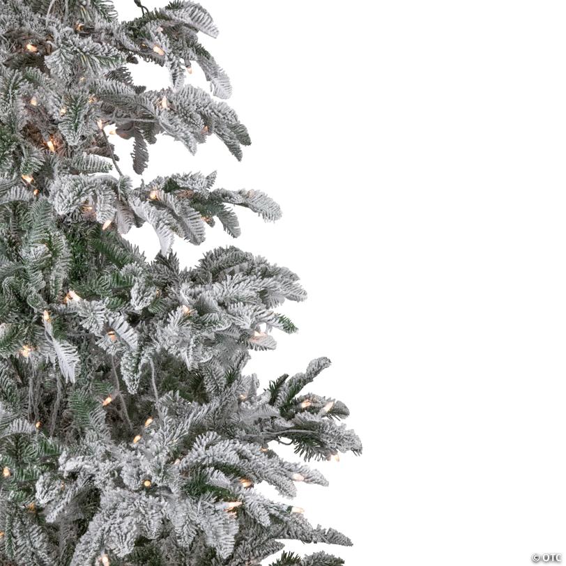 Northlight 6.5' Pre-Lit Full Flocked Whistler Noble Fir Artificial Christmas Tree - Clear Lights