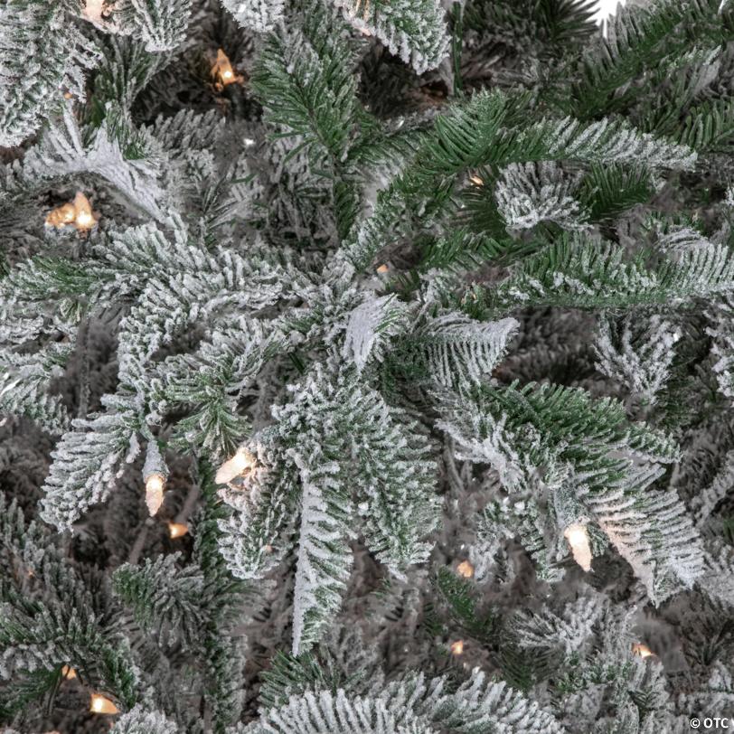Northlight 6.5' Pre-Lit Full Flocked Whistler Noble Fir Artificial Christmas Tree - Clear Lights