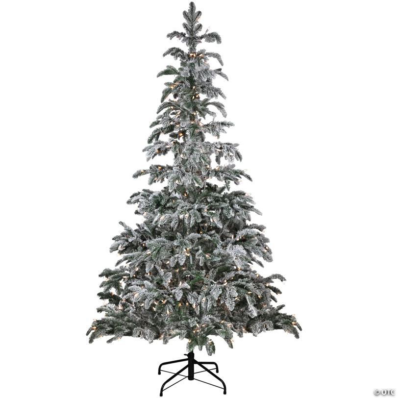 Northlight 6.5' Pre-Lit Full Flocked Whistler Noble Fir Artificial Christmas Tree - Clear Lights
