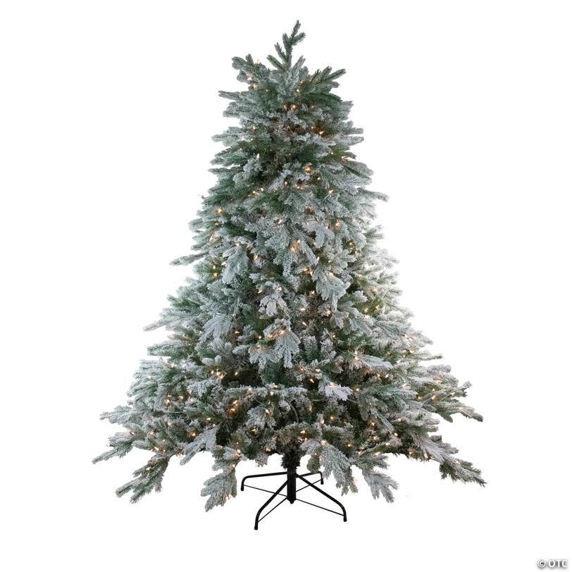 Northlight 6.5' Pre-Lit Full Frosted Butte Fir Artificial Christmas Tree - Clear Lights