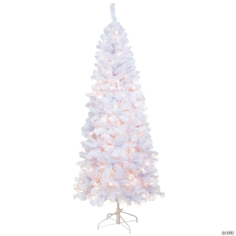Northlight 6.5' Pre-Lit Pencil White Winston Pine Artificial Christmas Tree - Clear Lights
