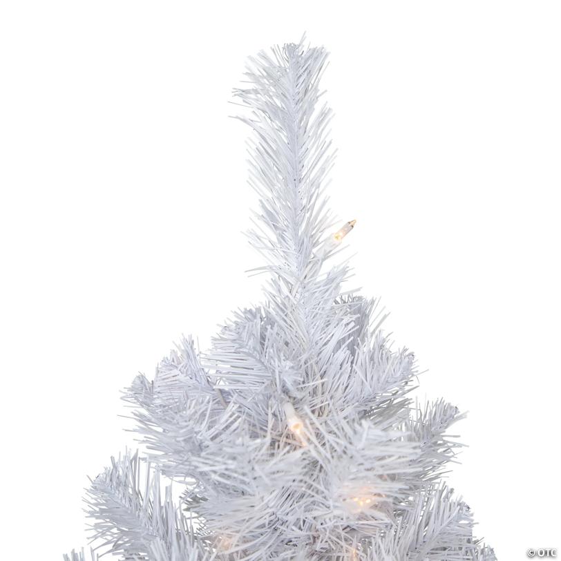 Northlight 6.5' Pre-Lit Pencil White Winston Pine Artificial Christmas Tree - Clear Lights