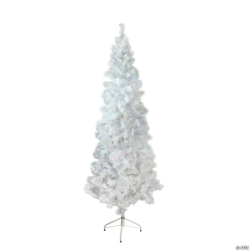 Northlight 6.5' Pre-Lit Pencil White Winston Pine Artificial Christmas Tree - Multi LED Lights