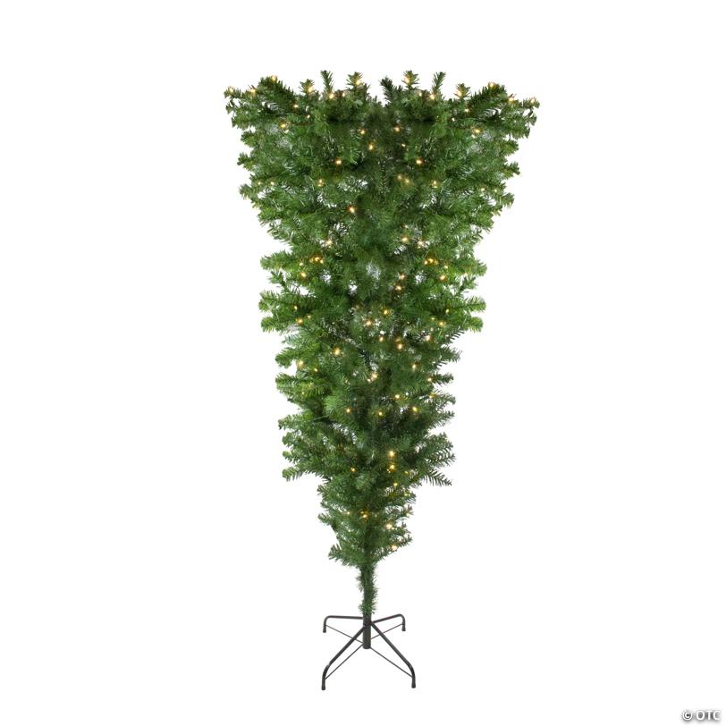 Northlight 6.5' Pre-Lit Upside Down Spruce Artificial Christmas Tree - Warm White LED Lights