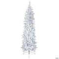 Northlight 6.5' Pre-Lit Woodbury White Pine Pencil Artificial Christmas Tree  Blue Lights