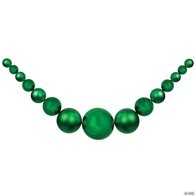Northlight 6' Green Shiny and Matte Shatterproof Ball Christmas Swag