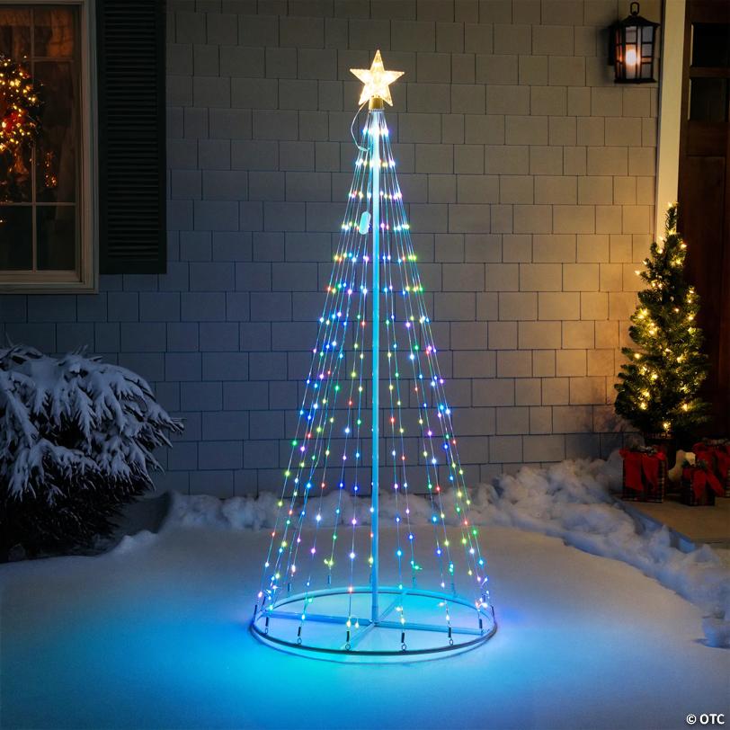 Northlight 6' LED Color Changing Multiple Function Outdoor Show Cone Tree