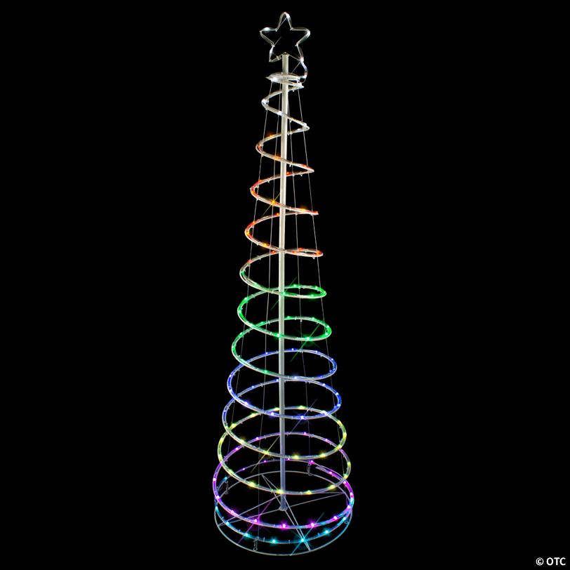 Northlight 6' LED Color Changing Multiple Function Outdoor Spiral Christmas Tree