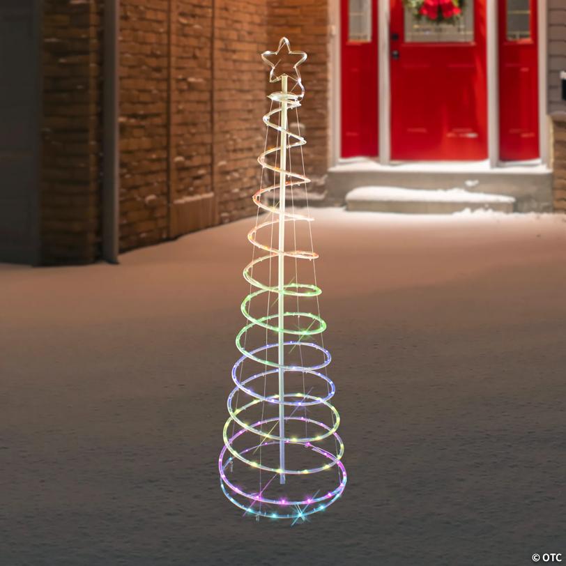 Northlight 6' LED Color Changing Multiple Function Outdoor Spiral Christmas Tree