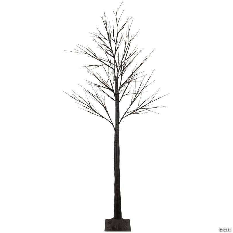 Northlight 6' LED Lighted Black Christmas Twig Tree - Warm White Lights