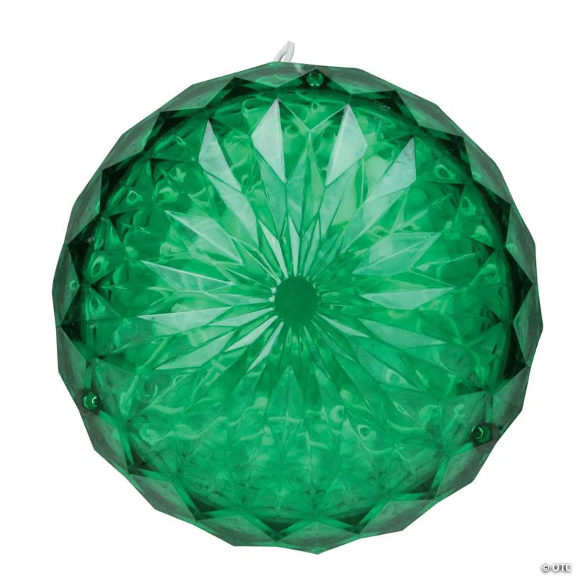 Northlight 6" LED Lighted Green Crystal Sphere Outdoor Christmas Decoration