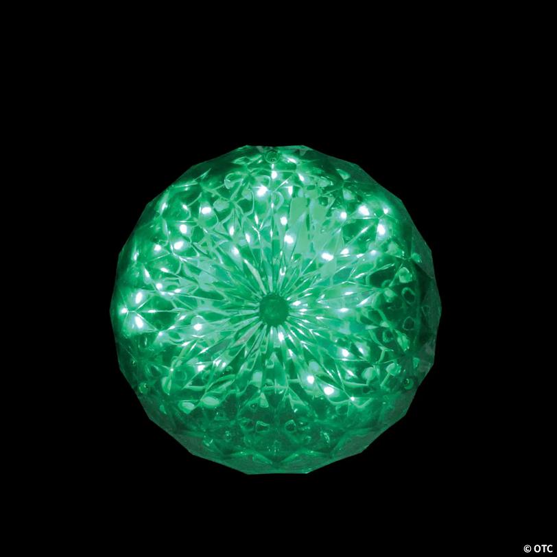 Northlight 6" LED Lighted Green Crystal Sphere Outdoor Christmas Decoration