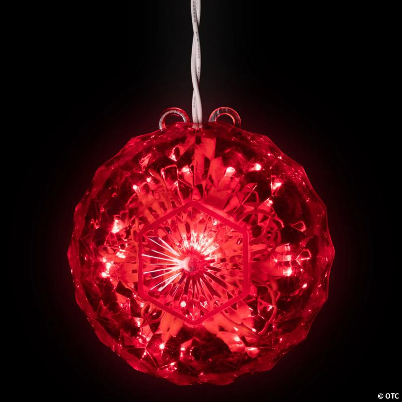 Northlight 6" LED Lighted Red Crystal Sphere Outdoor Christmas Decoration
