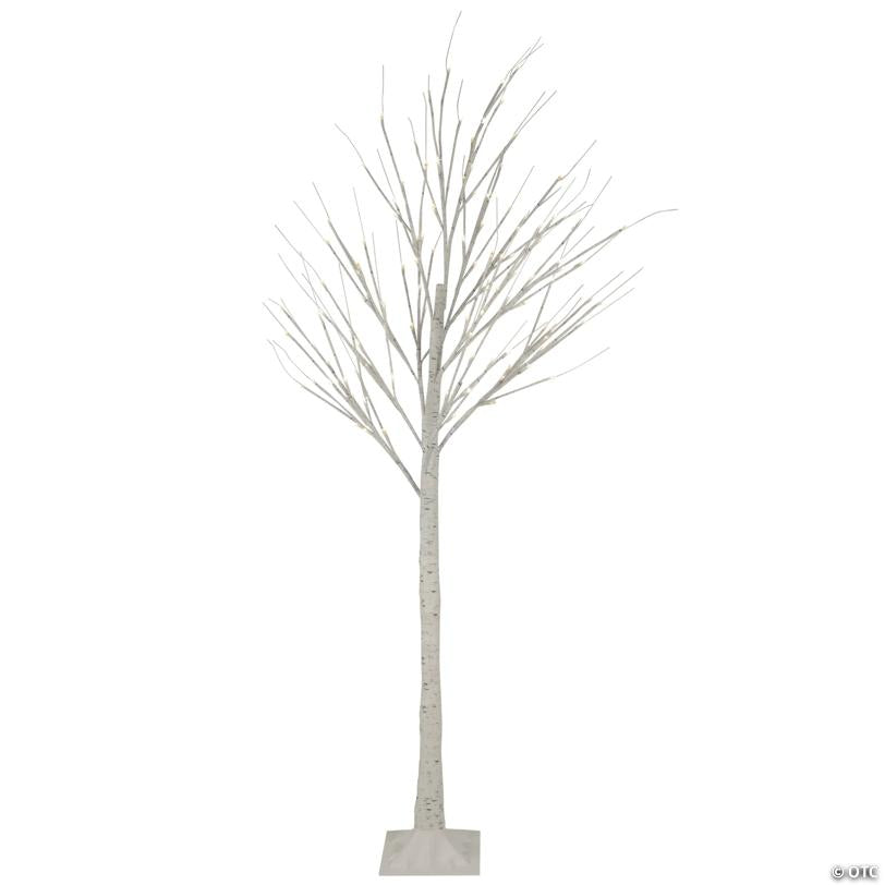 Northlight 6' LED Lighted White Christmas Twig Tree - Warm White Lights