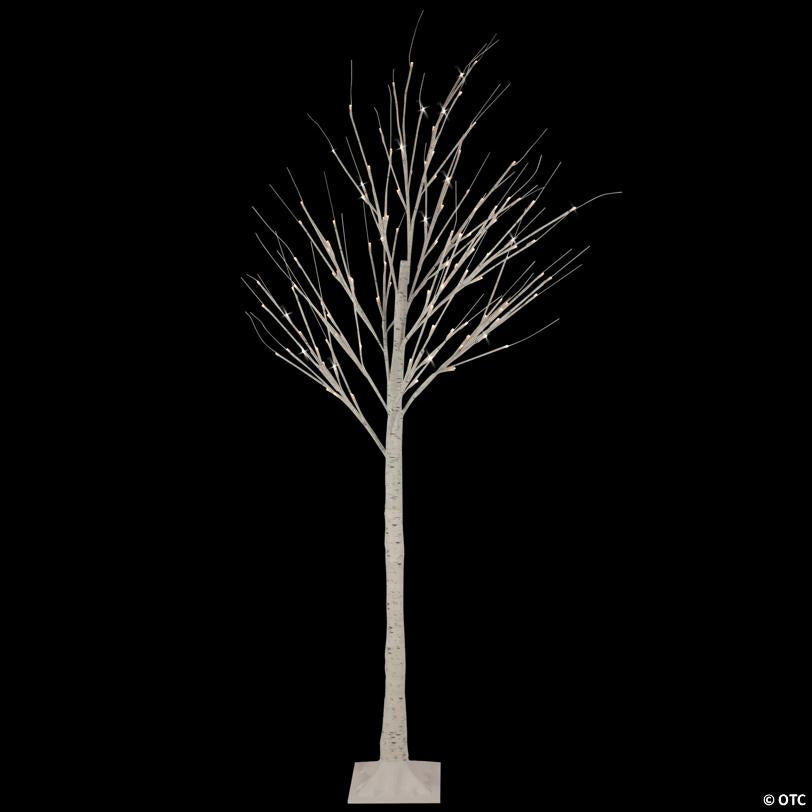 Northlight 6' LED Lighted White Christmas Twig Tree - Warm White Lights