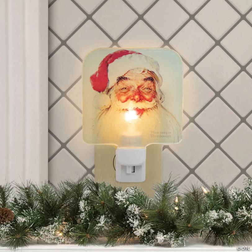 Northlight 6" Norman Rockwell 'Santa Claus' Glass Christmas Night Light