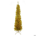 Northlight 6' Pre-Lit Gold Pencil Artificial Christmas Tree - Clear Lights