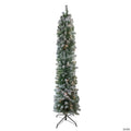 Northlight 6' Pre-Lit Pencil Flocked Green Pine Artificial Christmas Tree - Clear Lights
