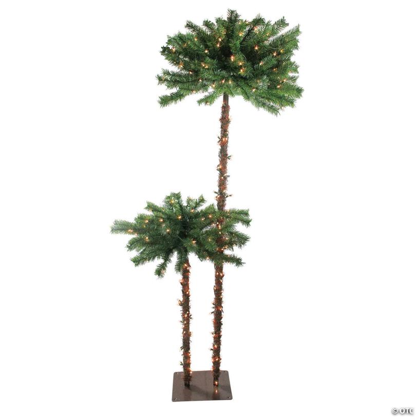 Northlight 6' Pre-Lit Tropical Palm Tree Artificial Christmas Tree - Clear Lights