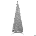 Northlight 6' Silver Tinsel Pop-Up Artificial Christmas Tree  Unlit