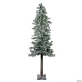 Northlight 6' Slim Flocked and Glittered Woodland Alpine Artificial Christmas Tree - Unlit