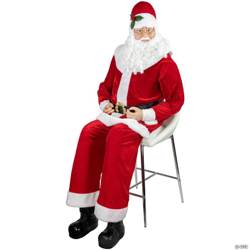 Northlight 72" Life-Size Plush Santa Claus Standing or Sitting Christmas Figure