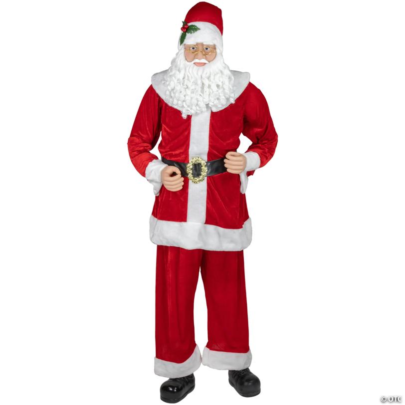 Northlight 72" Life-Size Plush Santa Claus Standing or Sitting Christmas Figure