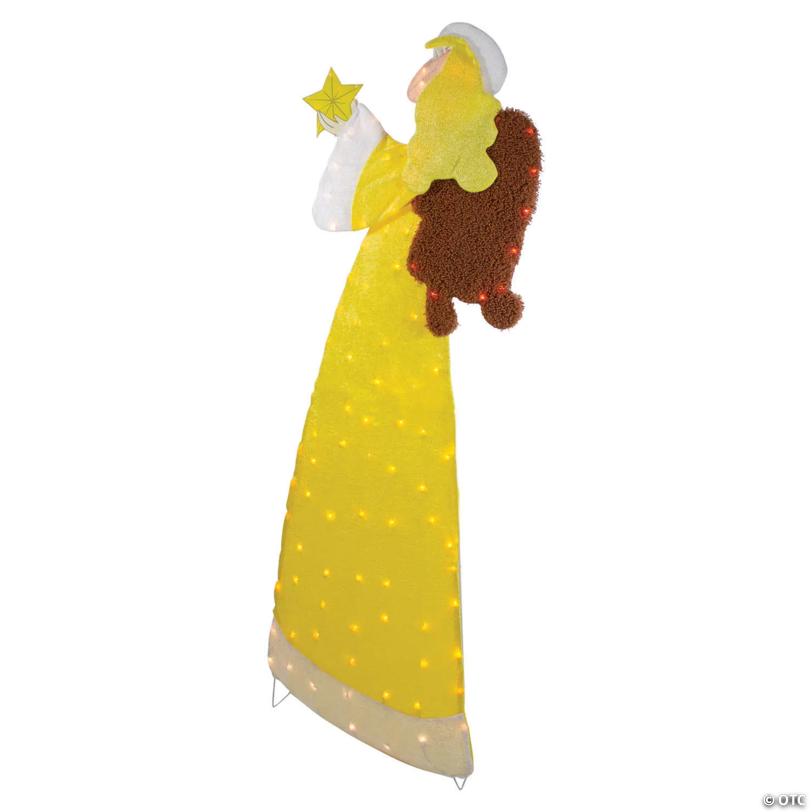 Northlight 72" Lighted 2D Yellow Chenille Angel Outdoor Christmas Decoration