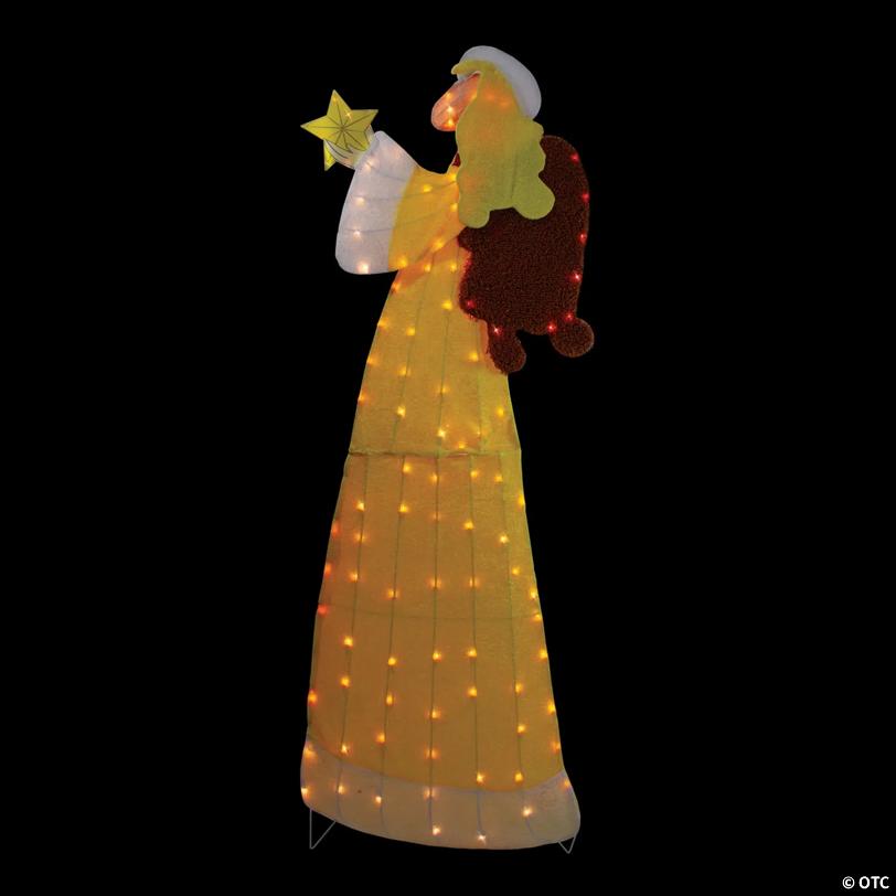 Northlight 72" Lighted 2D Yellow Chenille Angel Outdoor Christmas Decoration