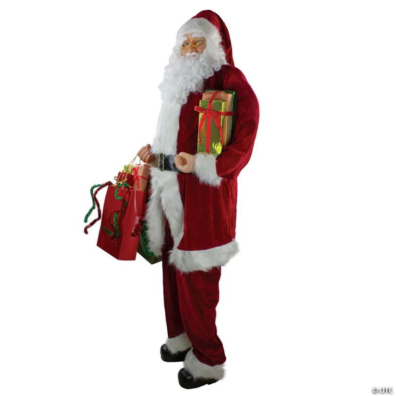 Northlight 72" Red and White Santa Claus with Shopping Bags Christmas Figure