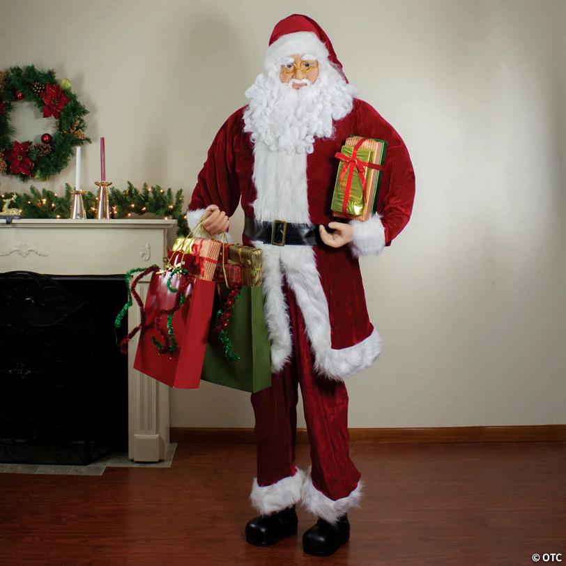 Northlight 72" Red and White Santa Claus with Shopping Bags Christmas Figure