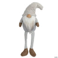 Northlight 7.5" Gray and Beige Sitting Girl Christmas Gnome Figure
