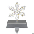 Northlight 7.5" LED Lighted Silver Wired Snowflake Christmas Stocking Holder