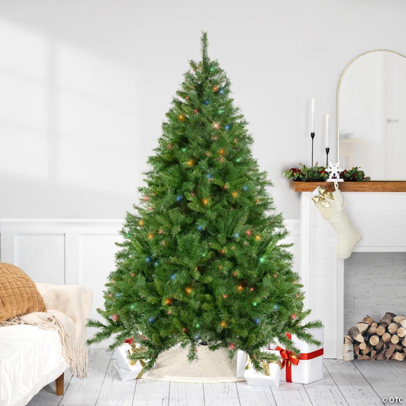 Northlight 7.5' Pre-Lit Chatham Pine Artificial Christmas Tree  Multi-Color Lights